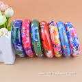 Hard Wide Wholesale Colorful Flower Printed Plastic Bangles